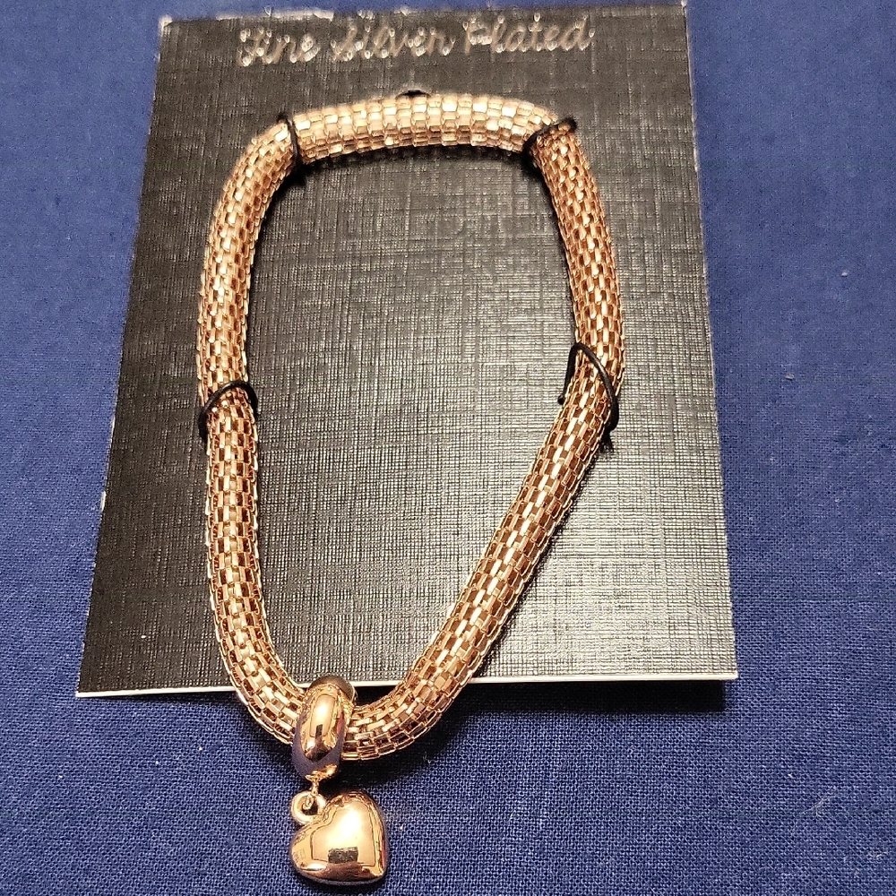 Rose Gold-Toned Heart Charm Bracelet
